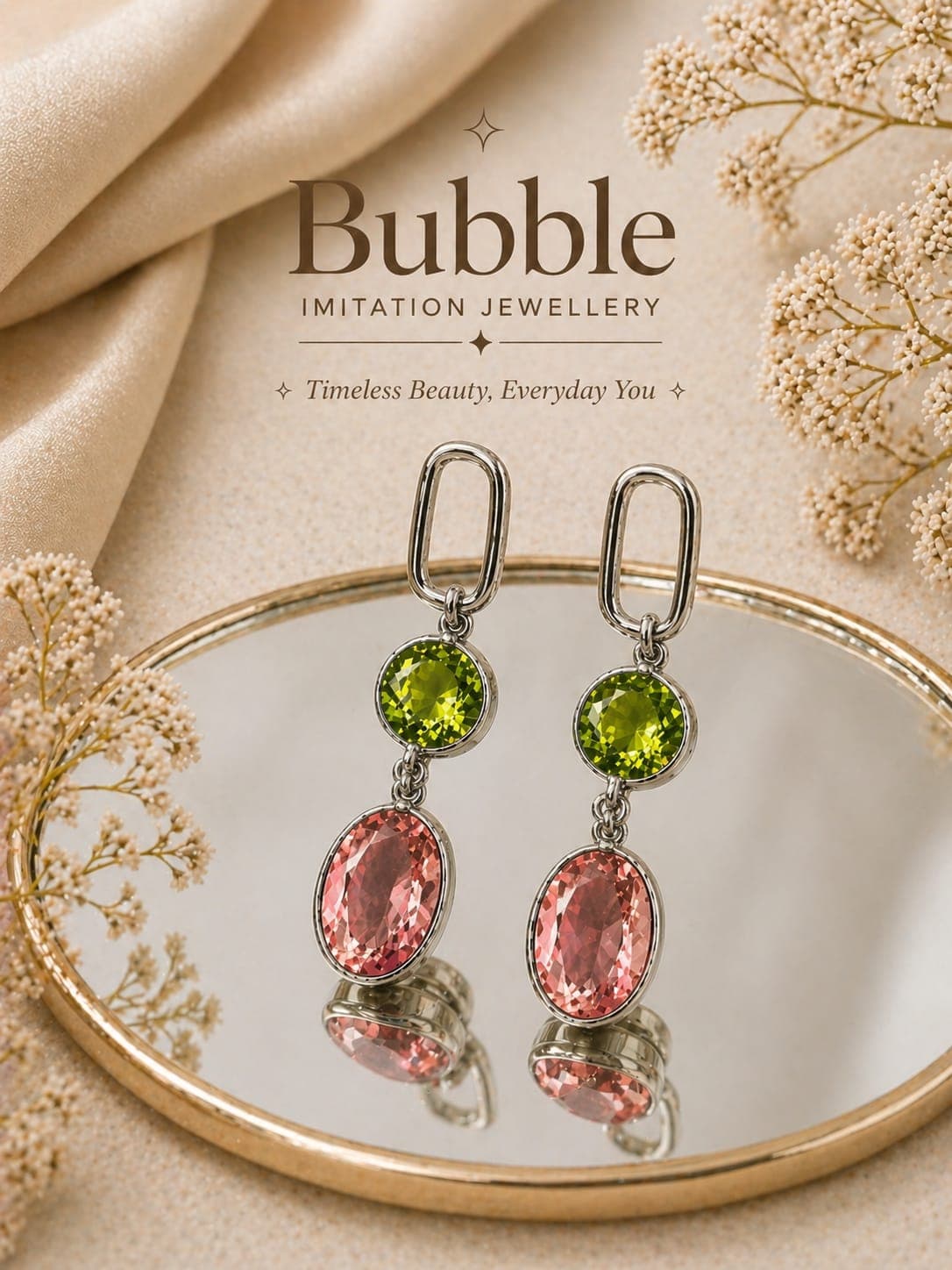 Mirror work hanging Earrings