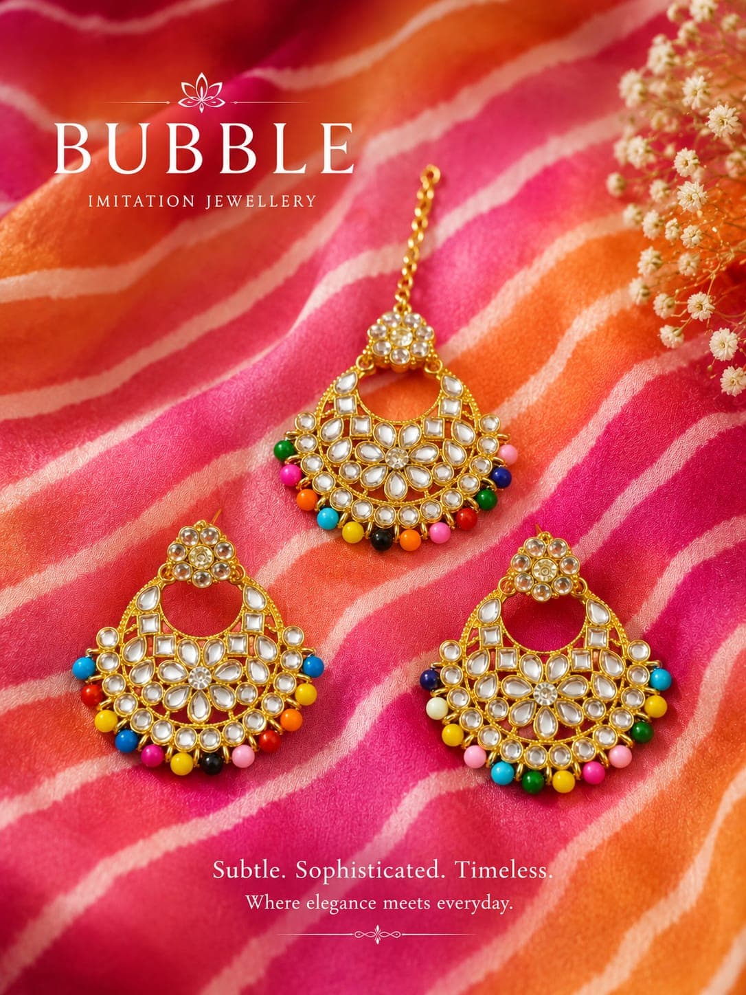 Earrings with mangtikka