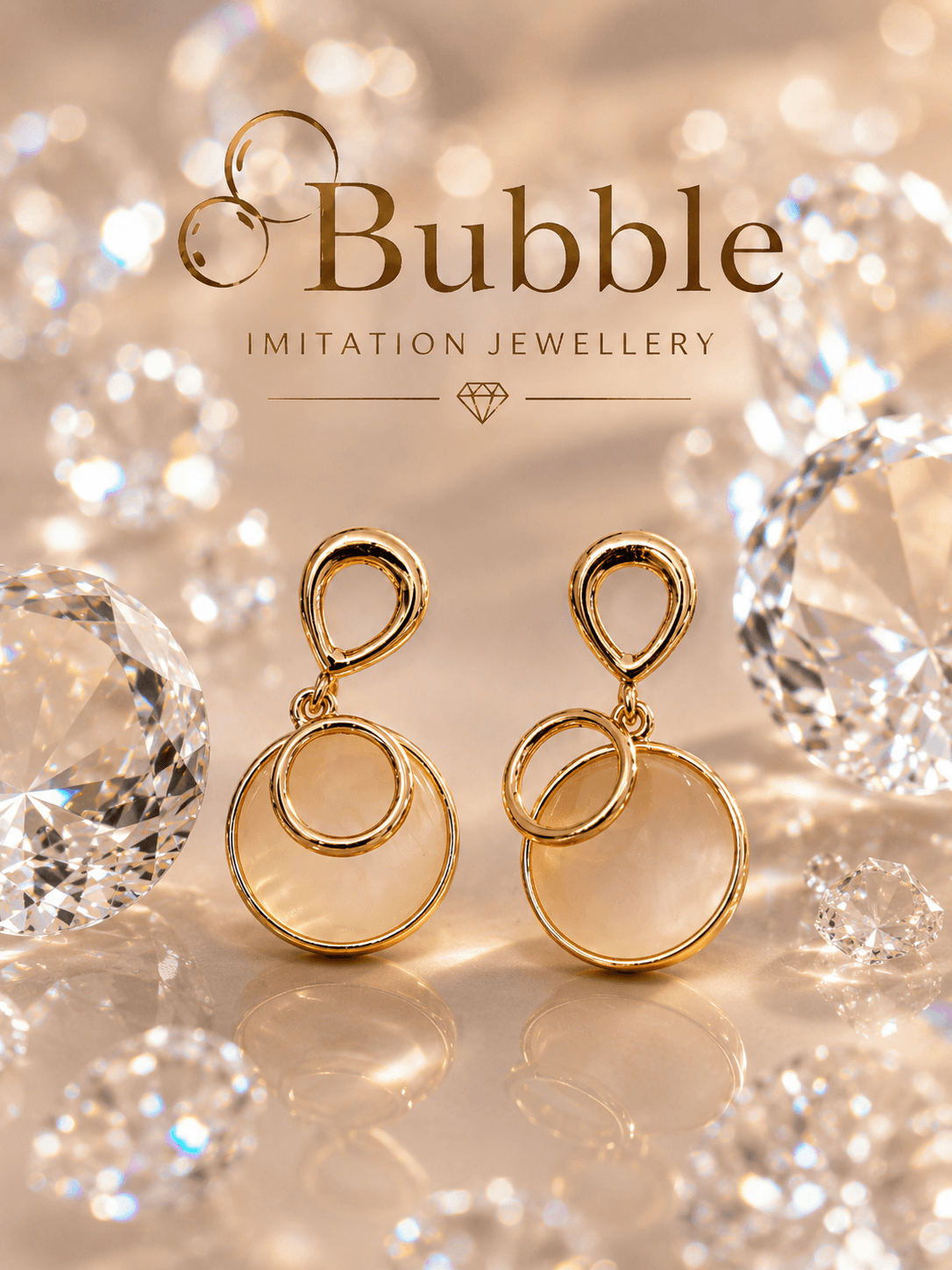 Crystal Double loop earrings 