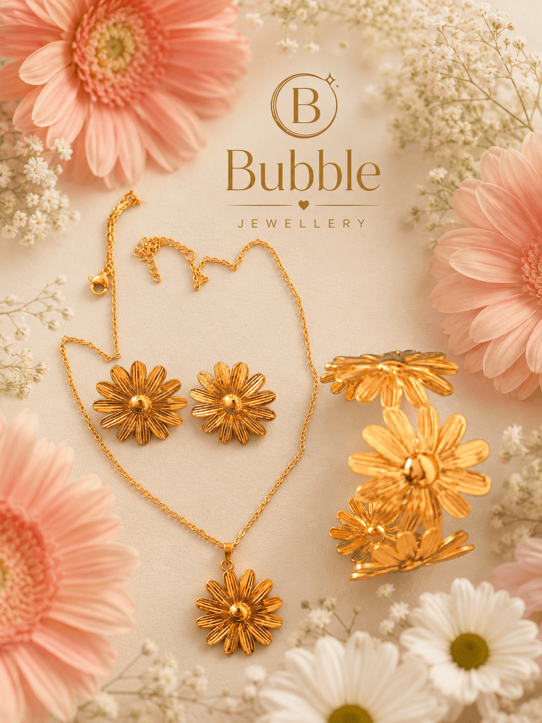 Marigold Pendant and bracelet combo set