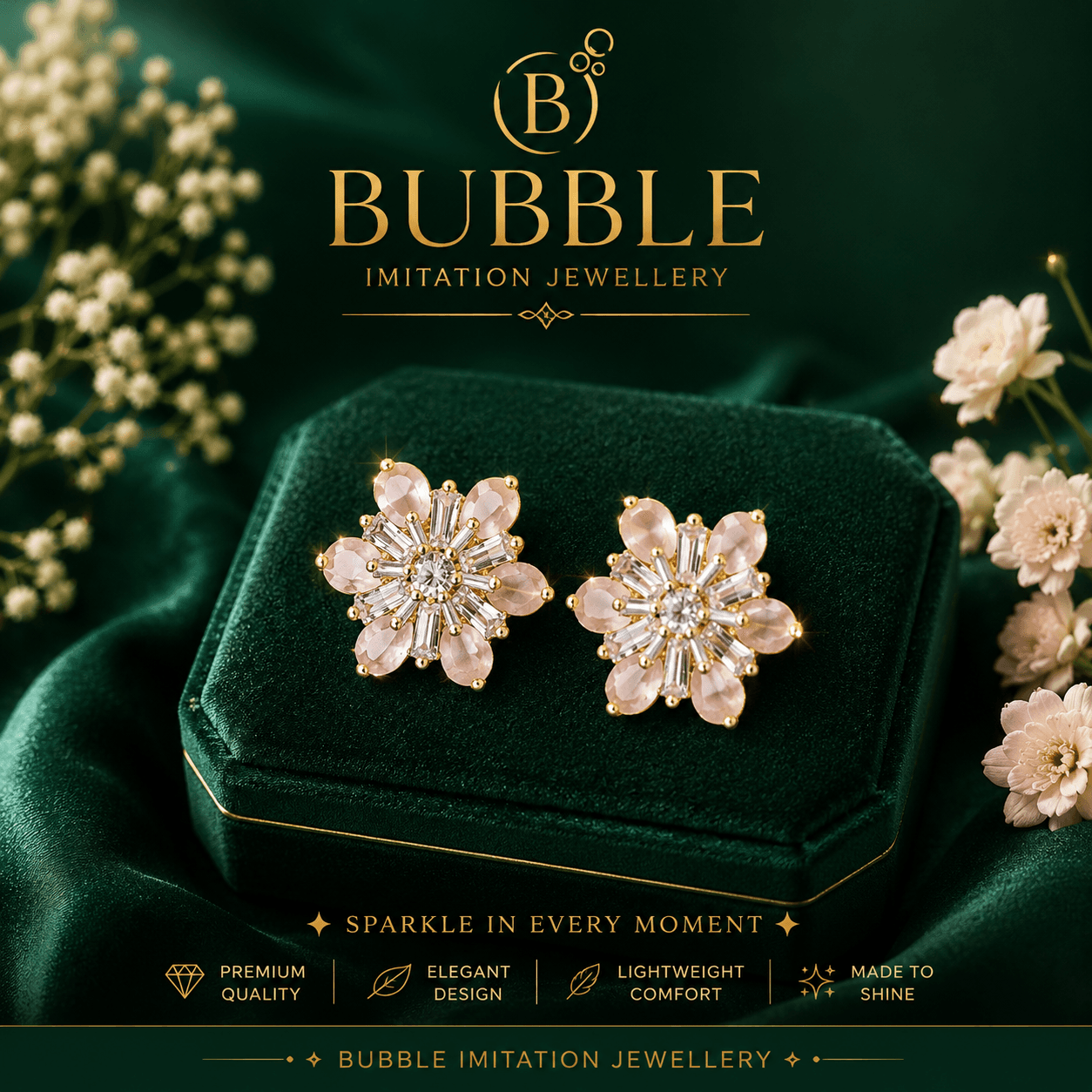 Crystal Flower Earrings 